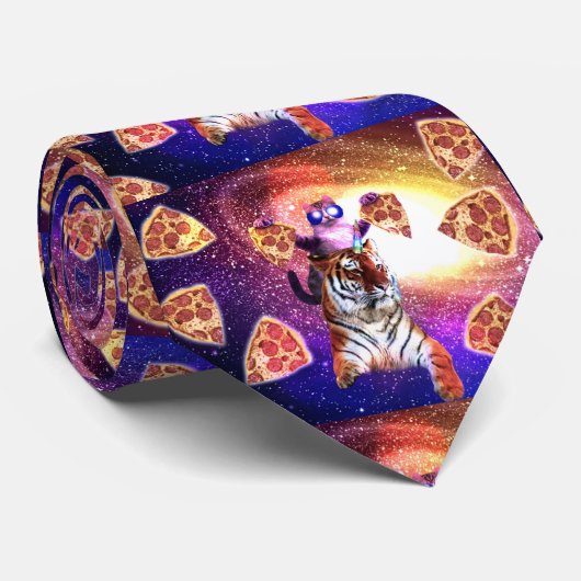 Thug Space Cat op Tiger Unicorn Stropdas (Opgerold)