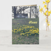 thuis, 5" x 7" Vouwkaart Kaart (Gele Bloem)