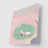 Thuis alleen vierkante klok (Hoek)