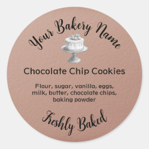 Thuis Bakkerij Zakelijke Cakes Ronde Sticker