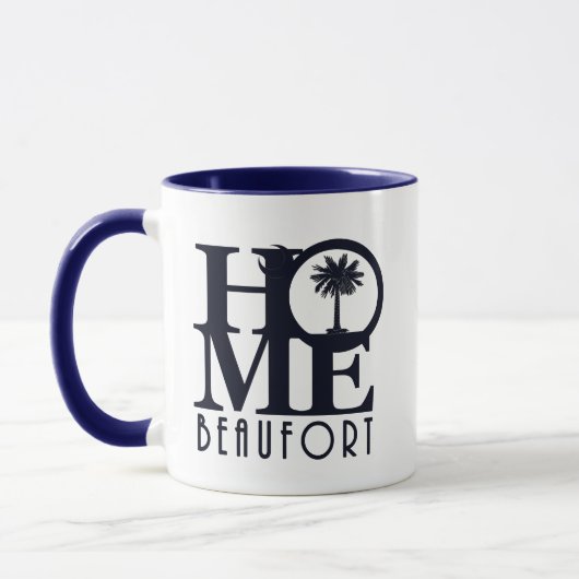 THUIS Beaufort Blue Text Mok (Links)