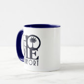 THUIS Beaufort Blue Text Mok (Voorkant links)