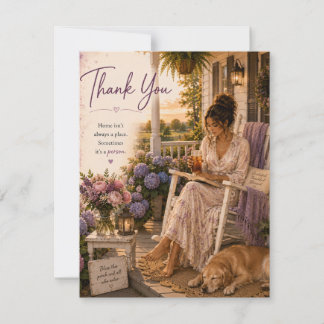 Thuis bedankkaart notitiekaartje