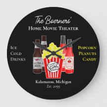 Thuis Bioscoop Theater Bier Frisdrank Wandklok