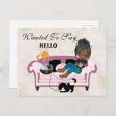 Thuis blijven breien briefkaart (Voorkant / Achterkant)