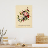 Thuis,  bloemen poster Sweet Home (Keuken)