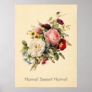 Thuis,  bloemen poster Sweet Home