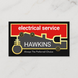 Thuis Elektrische Lamp Stekker Circuit Visitekaartje