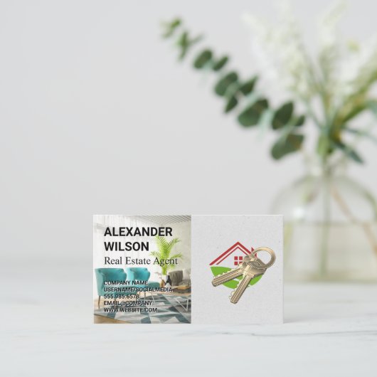 Thuis en sleutels | Intern Visitekaartje (Staand voorkant)