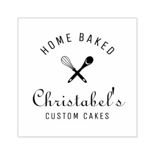 THUIS GEBAKKEN Custom Cakes Bakkerij logo Rubberstempel