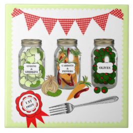 Thuis gemaakt met thema's waarop je je kunt voorst tegeltje