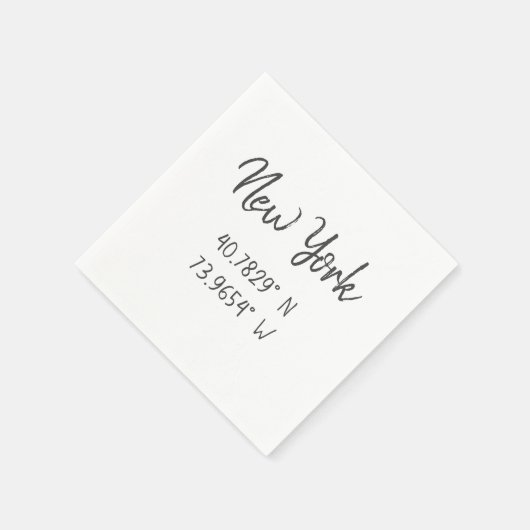 Thuis GPS-coördinaten Lengtegraad Latitude New Yor Servet (Hoek)