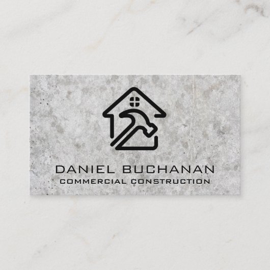 Thuis Hamer Logo | Beton | Bouw Visitekaartje (Voorkant)