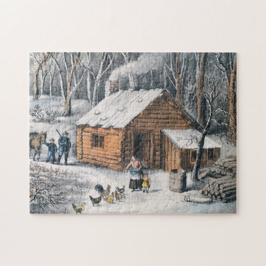  thuis in de wilde natuur (1870) legpuzzel (Horizontaal)