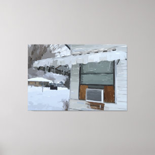 Thuis in de winter canvasprint canvas afdruk