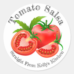 Thuis Inblikken Zakelijke Tomaat Salsa Voedsel Eti Ronde Sticker