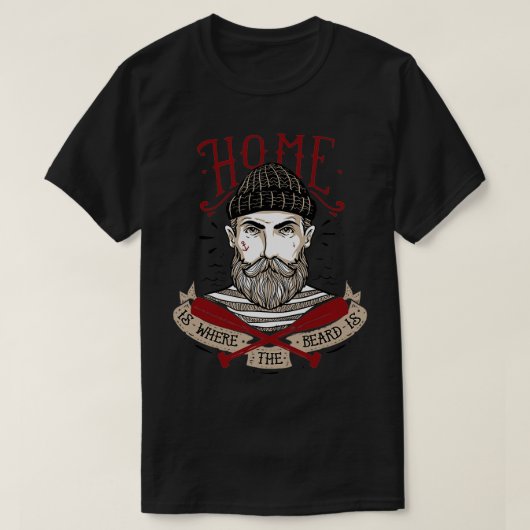 Thuis is de baard 1 t-shirt (Design voorkant)