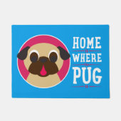 Thuis is de locatie waar de Pug is aangetast Deurmat (Voorkant)