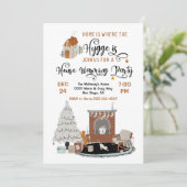 Thuis is de plaats waar de Hygge de Warming Party  Kaart (Staand voorkant)