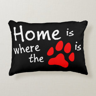 Thuis is de plaats waar de papierafdruk is accent kussen