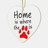 Thuis is de plaats waar de papierafdruk is keramisch ornament (Links)