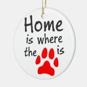 Thuis is de plaats waar de papierafdruk is keramisch ornament (Links)