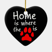 Thuis is de plaats waar de papierafdruk is keramisch ornament (Achterkant)