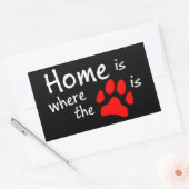 Thuis is de plaats waar de papierafdruk is rechthoekige sticker (Envelop)