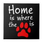 Thuis is de plaats waar de papierafdruk is tegeltje (Voorkant)