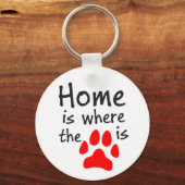 Thuis is de plaats waar de papierafdruk White Sleu Sleutelhanger (Voorkant)