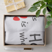 Thuis is de plaats waar de pootdruk weefselpapier tissuepapier (Geschenk)