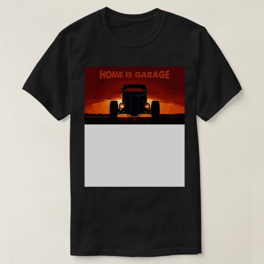 Thuis is garage t-shirt (Design voorkant)