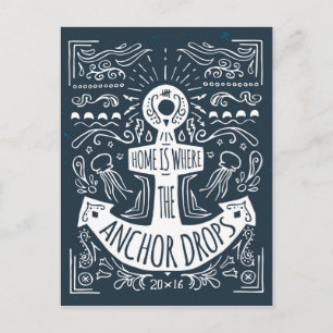 Thuis is waar de ankerpunten vallen briefkaart
