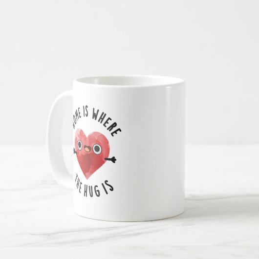 Thuis is waar de beker grappig is koffiemok (Voorkant links)