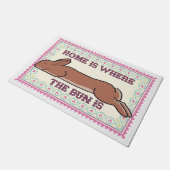 Thuis is waar de BUN is! 24x36 Deuren Deurmat (Schuin)