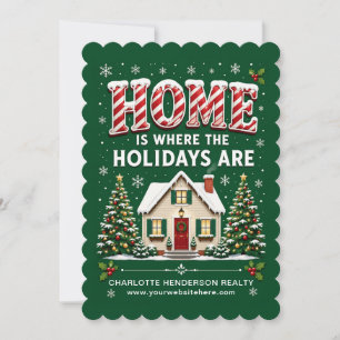 Thuis Is Waar De Feestdagen Zijn Realtor Kerstmis Feestdagenkaart