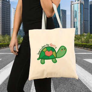 Thuis is waar de hartslag een schildpad is tote bag