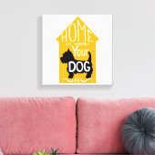 Thuis is waar de hond canvas afdruk (Insitu (Woonkamer))