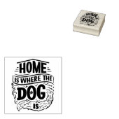 Thuis is waar de hond is 	rubberstempel (Gestempeld)