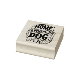 Thuis is waar de hond is 	rubberstempel