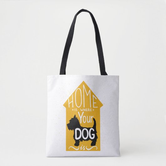 Thuis is waar de hond is tote bag (Voorkant)