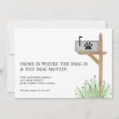 Thuis is waar de hond is, we zijn verhuisd aankondiging (Voorkant)