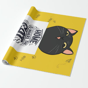 Thuis is waar de kat is   Beste katteeigenaar Cadeaupapier