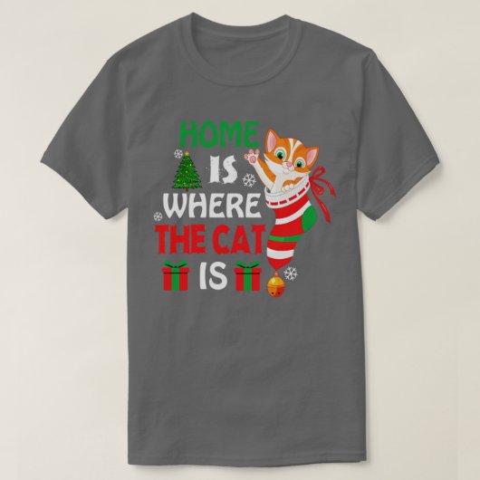 THUIS IS WAAR DE KAT IS T-SHIRT (Design voorkant)