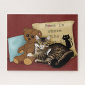 Thuis is waar de kat... legpuzzel (Horizontaal)