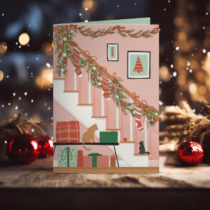 Thuis is waar de kerstsokken hangen feestdagen kaart