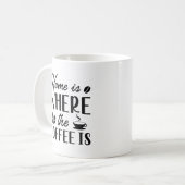 Thuis is waar de koffie zich bevindt koffiemok (Voorkant links)