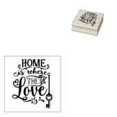 Thuis is waar de liefde is citaat rubberstempel (Gestempeld)