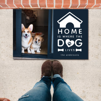 Thuis is waar de naam van de hond leeft deurmat