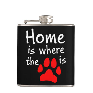 Thuis is waar de pow print is Hip Flask Heupfles